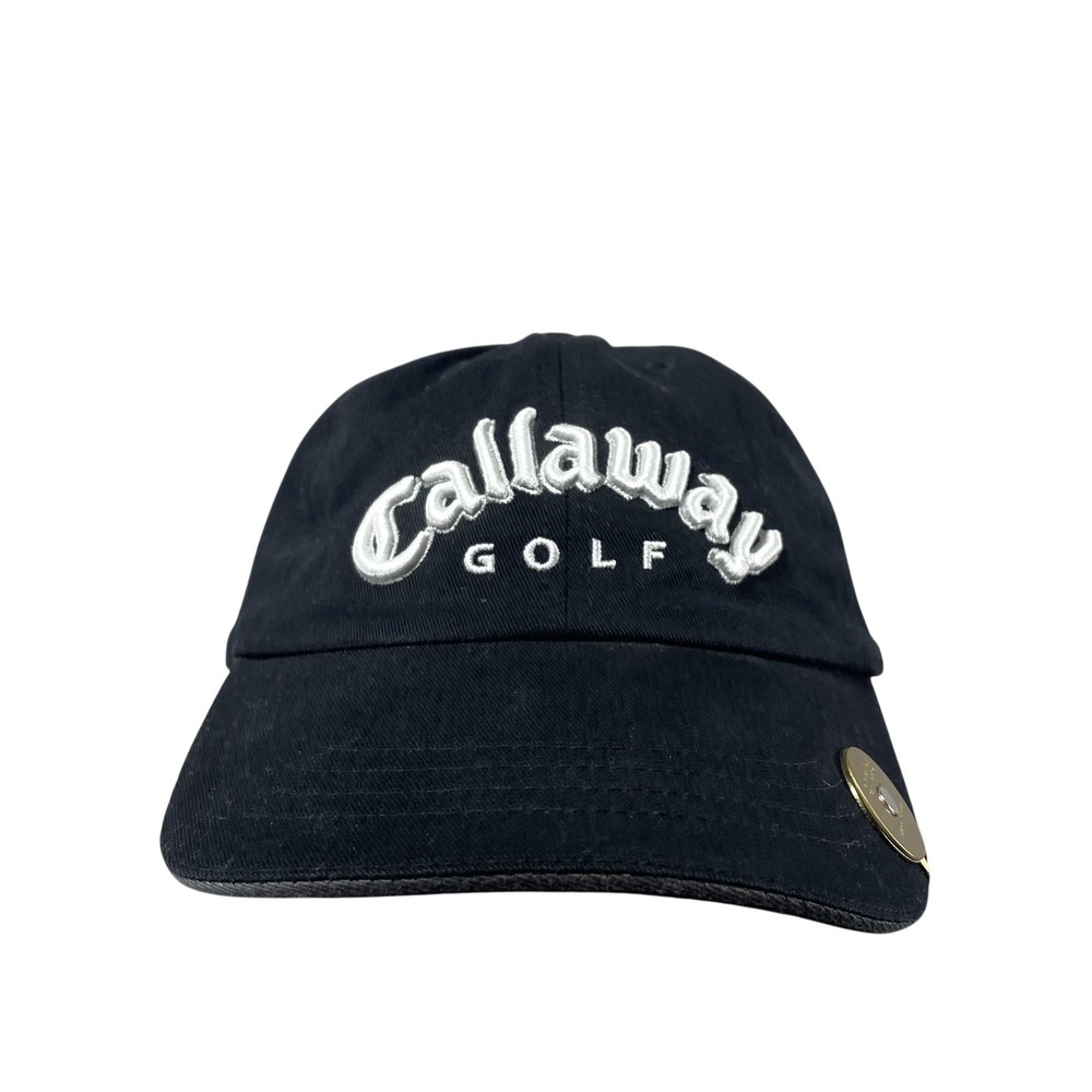 Callaway Golf Hat Cap Strap Back One Size Mens Black Twill Baseball Embroidered‎